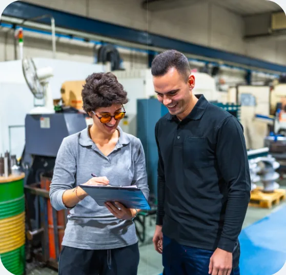 Toplink inspector checking a production line