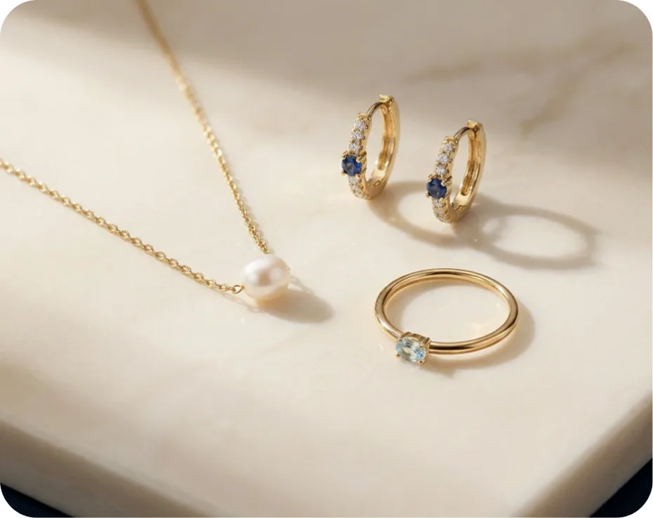 Gold plated jewellery samples